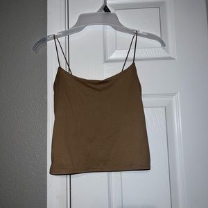 Brown cropped tank